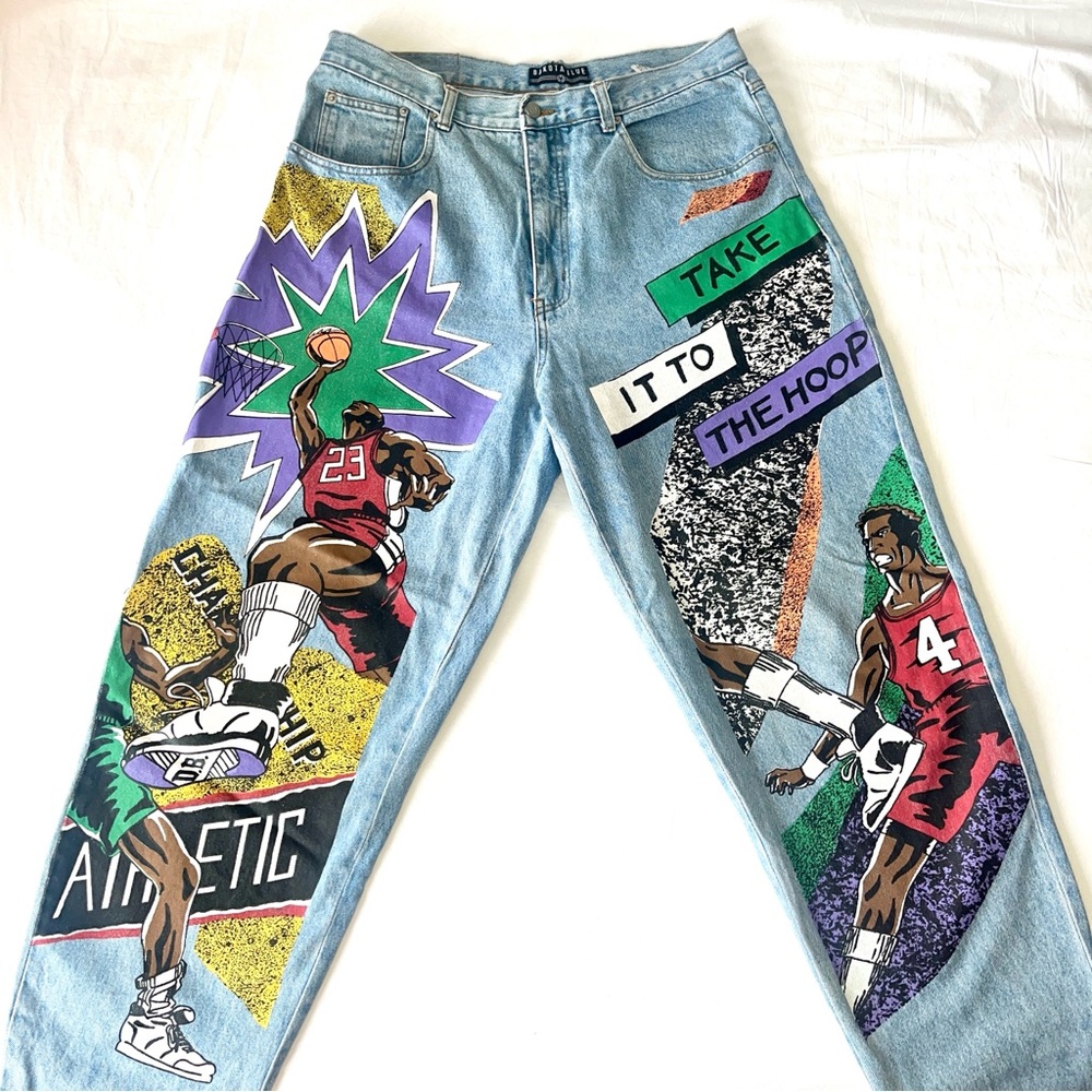 90s Hand-Painted B-Ball Jeans